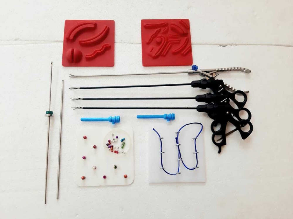 Laparoscopic Training Box Virtual Endo Trainer Foldable In Carry Instruments Set