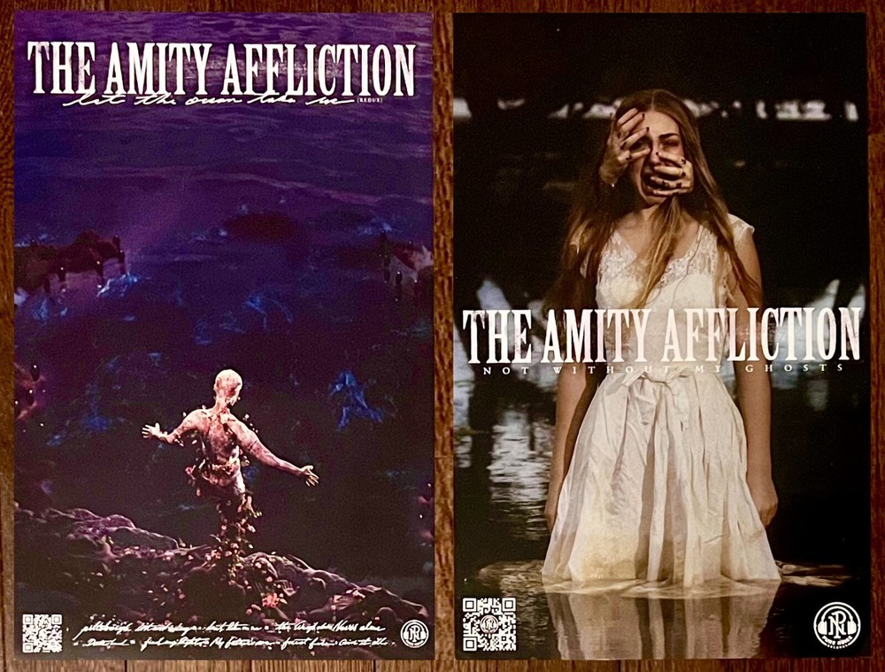 THE AMITY AFFLICTION Let The Oceans | Not Without My Ghosts Ltd Ed RARE Posters!