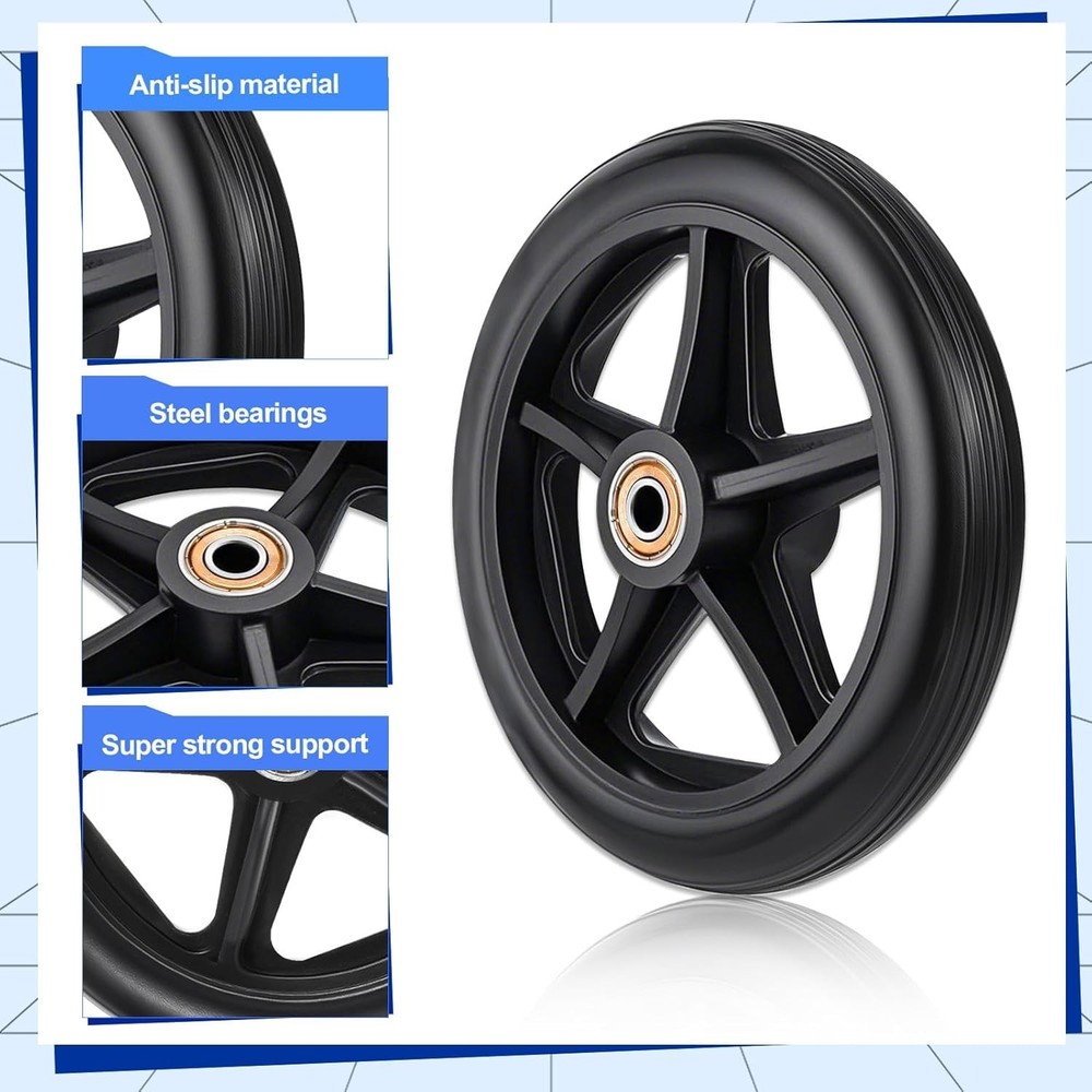 4 Pcs 6 Inch Walker Wheels Replacement, Replacement Wheels for Walkers Solid ...