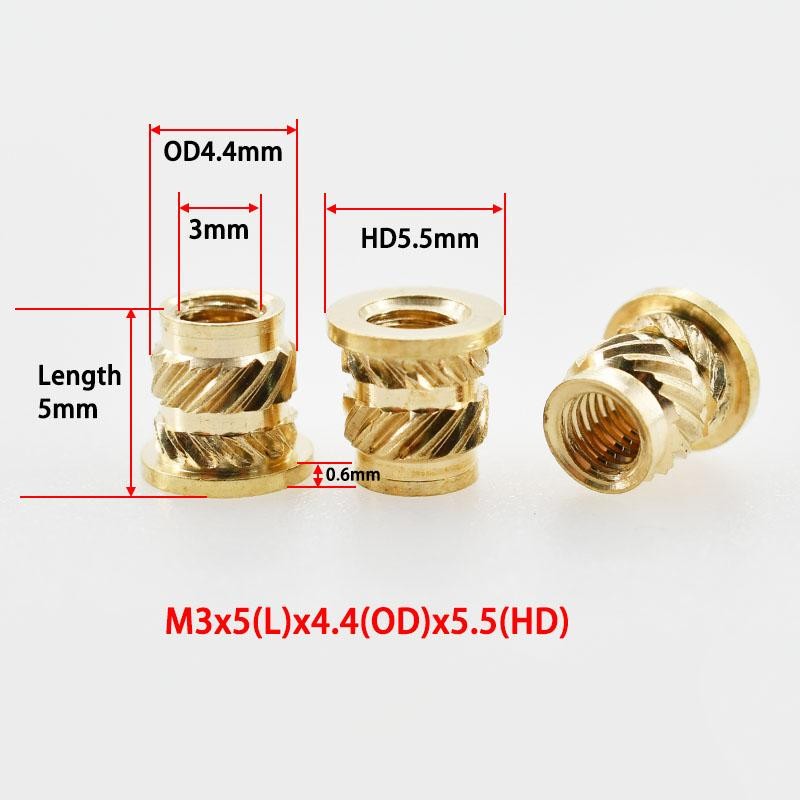 NEW Copper Threaded Insert Nuts M2–M8 Knurled Heat Set for 3D Print & Notebook