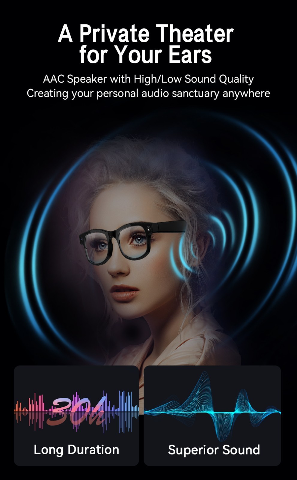 AI Smart Glasses 8MP Camera 4k HD Video Real-Time Translation Image Recognition