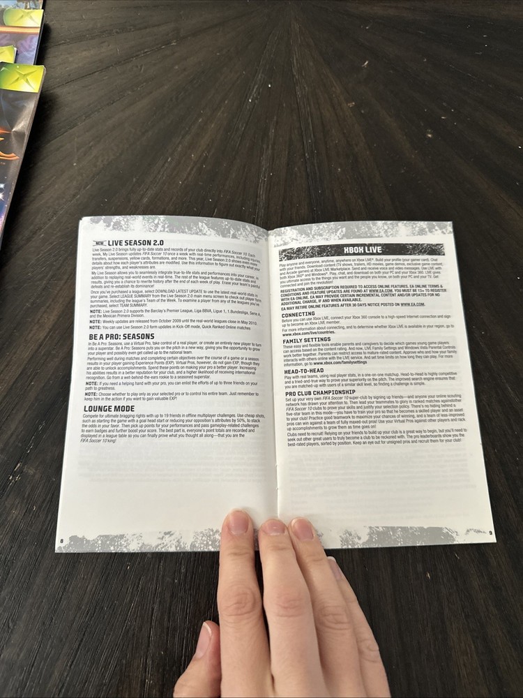 XBOX 360 Manual Only FIGA Soccer 10