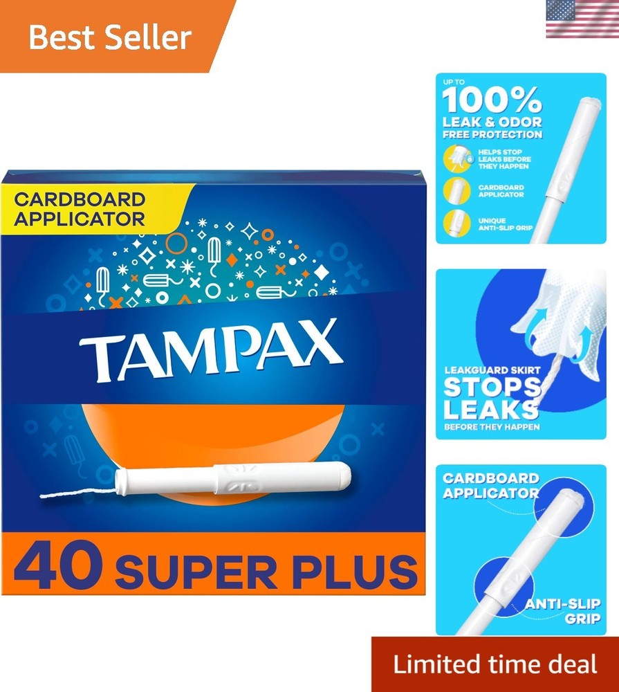 40 Count Unscented Biodegradable Tampons with Applicator - Super Plus Absorbency