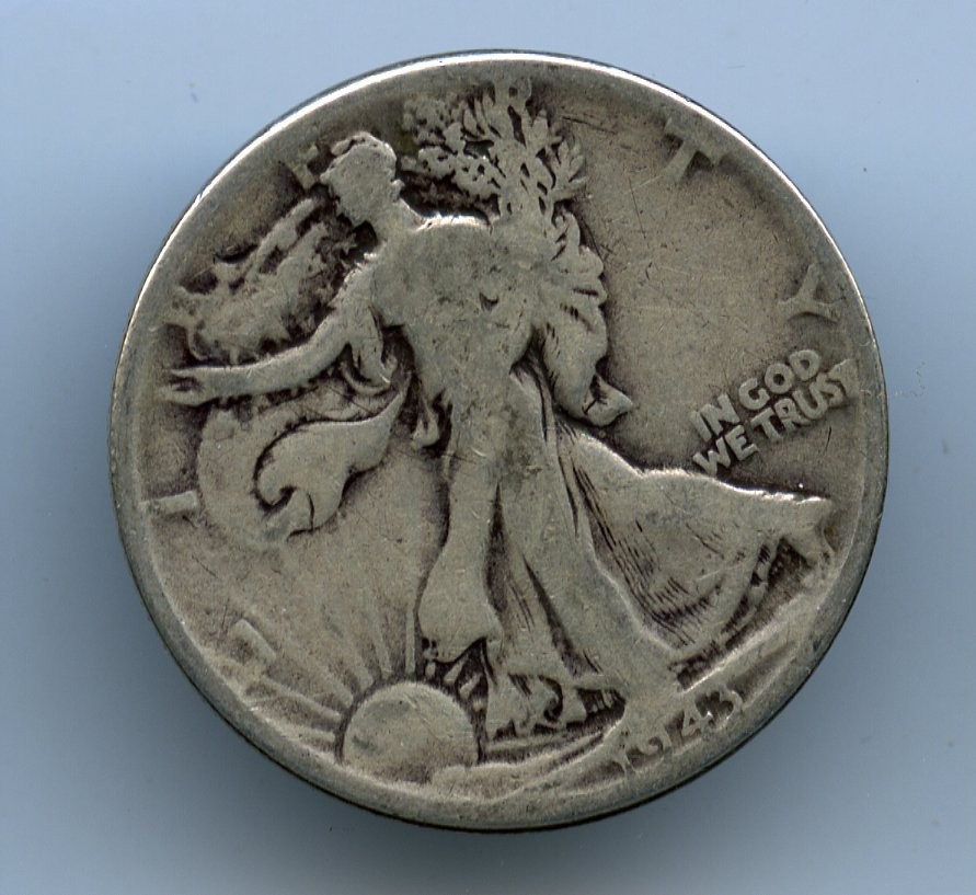 Circulated Walking Liberty Silver Half Dollars - Various Dates, Mintmarks - 6pcs