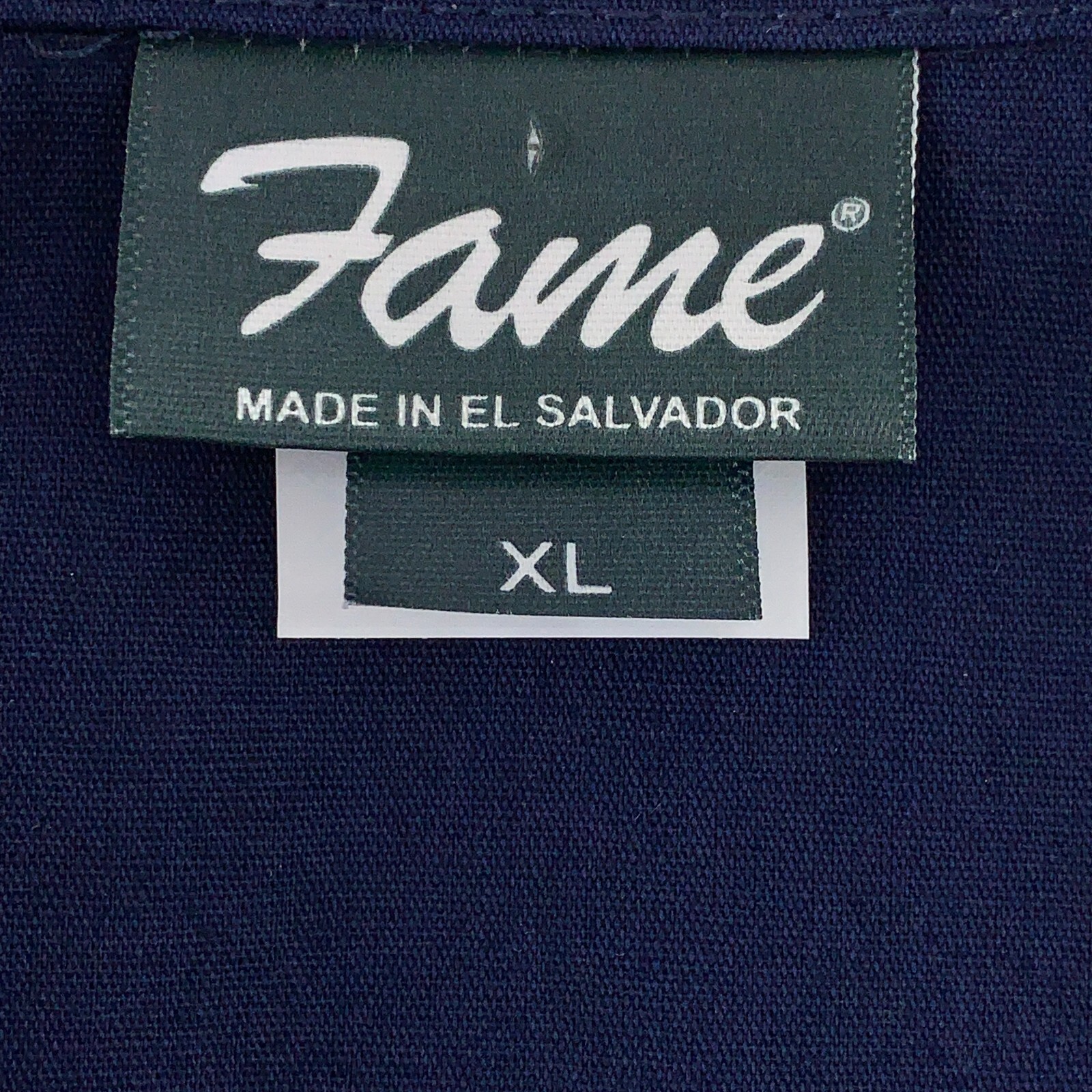 Fame K72 Women's Size XL Navy Blue 3/4 Sleeve Button Front Smock New