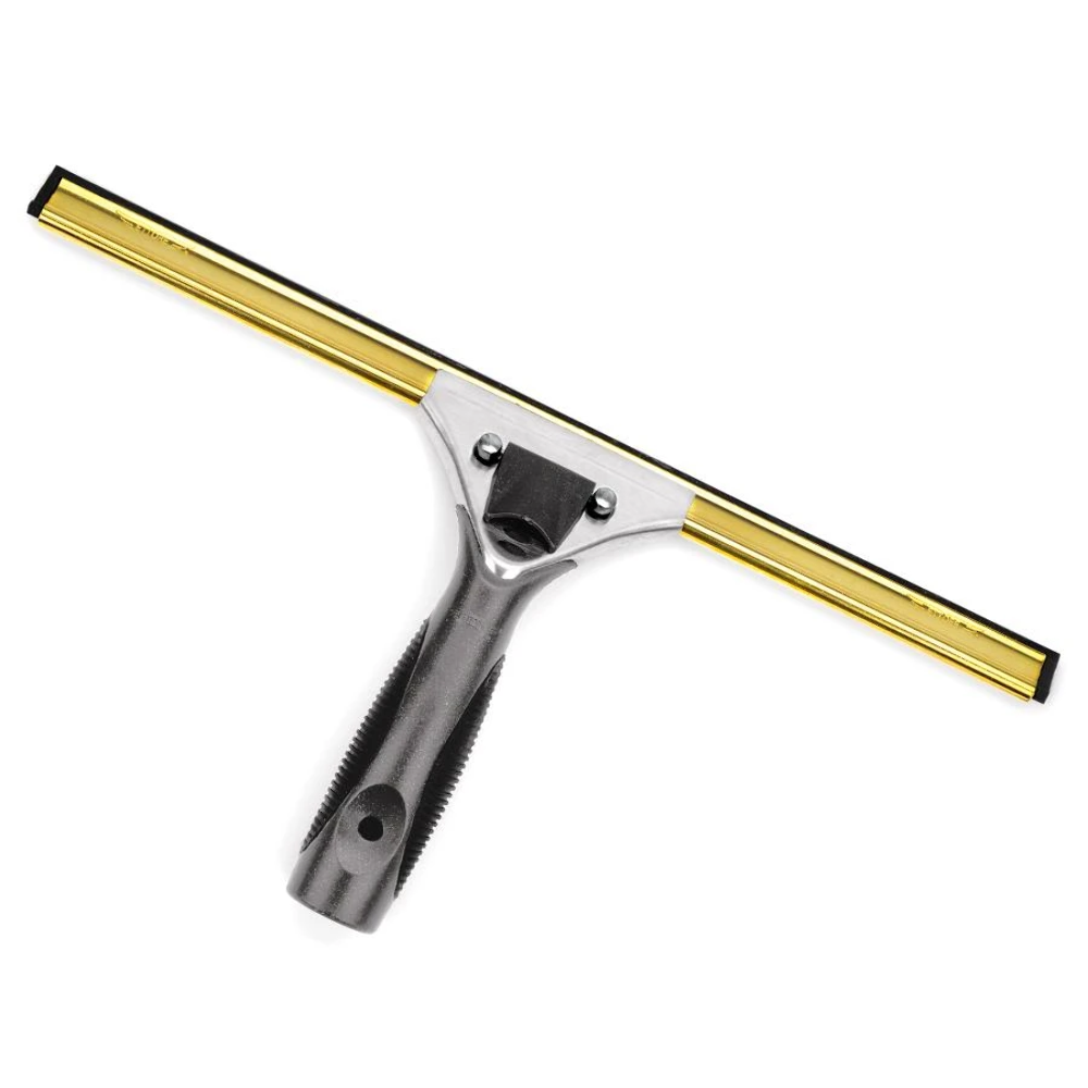 Ettore Pro-Grip Quick Release Window Cleaning Squeegee Complete w/ Brass Channel