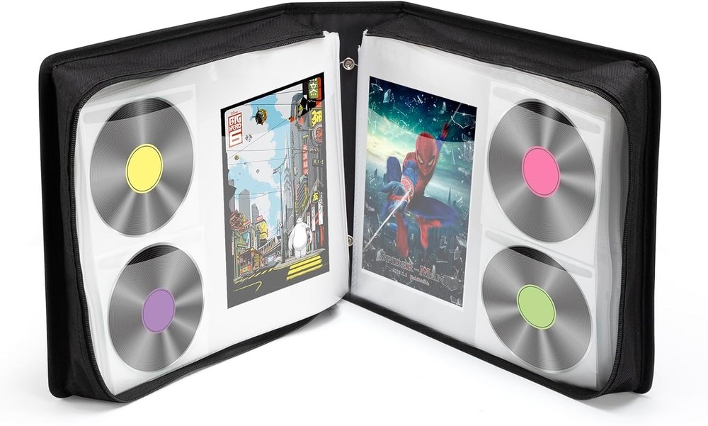 DVD Case 200 DVDs and 100 Booklets Capacity, CD/Blu-ray Storage Binder Case w...