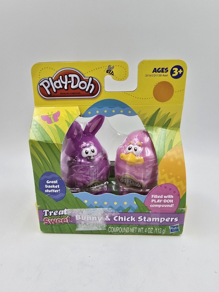 Play-Doh Bunny & Chick Stampers Easter 2-2 Oz Containers PKG DMG