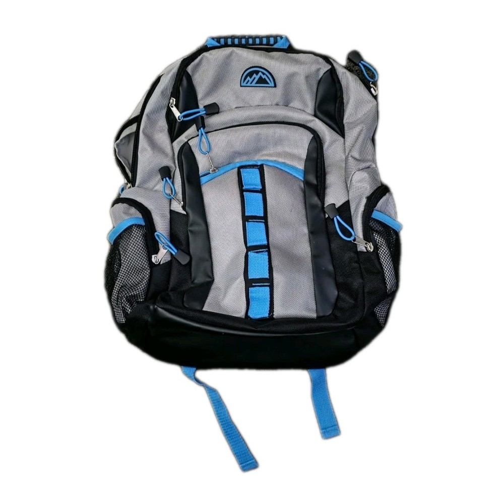Mountain Edge 19” Padded backpack NWT Black/Grey/Blue 💥Multiple Storage Pockets