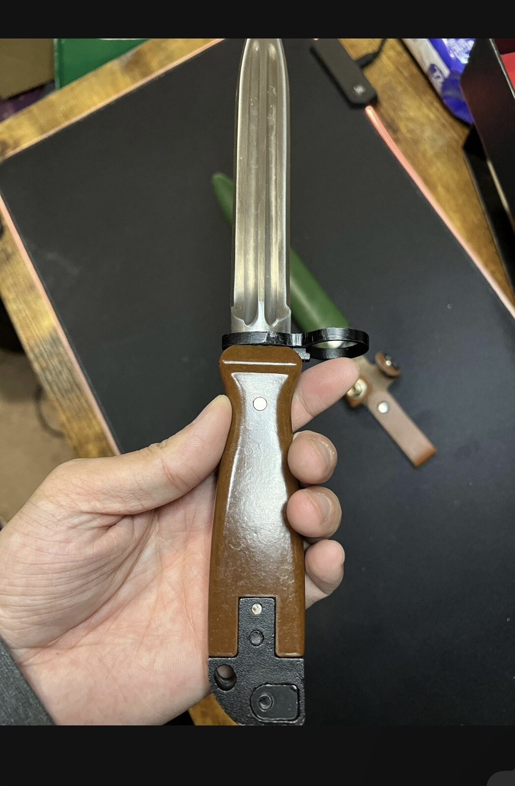 Rare Chinese Military Rifle Knife Bayonet Type 81 1980's With Scabbard