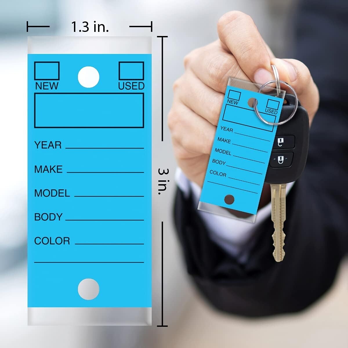 Versa-Tags Car Dealer 1000 Key Tags Self Laminating With Metal Rings
