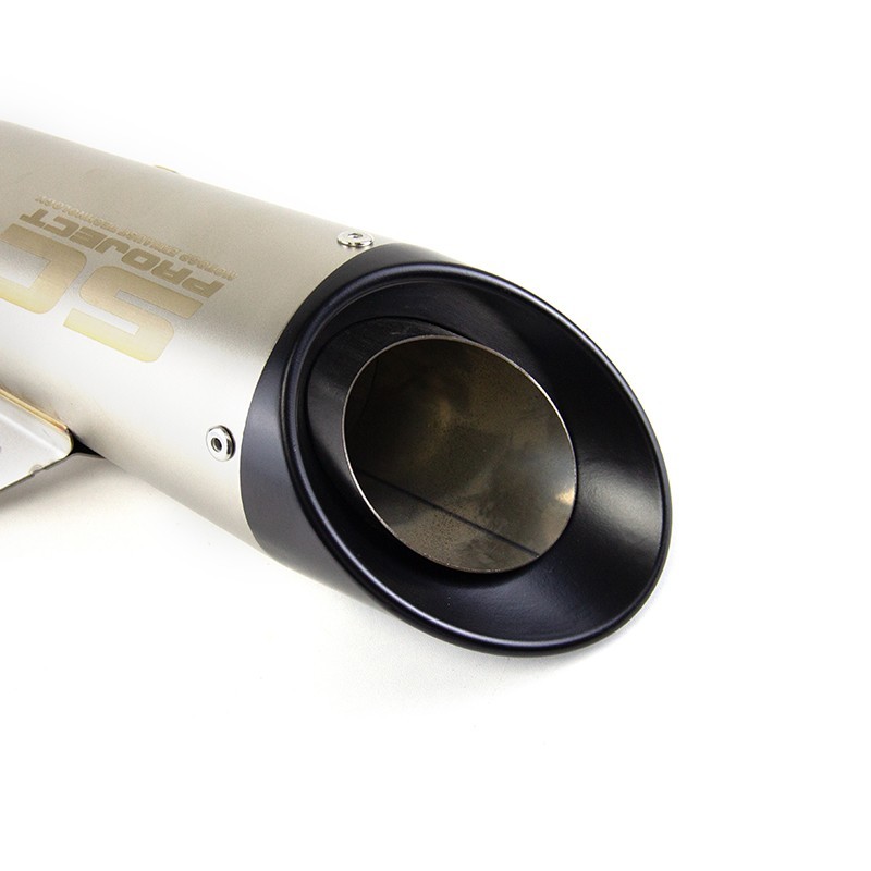 Slip-on 51mm 2" Universal Motorcycle Exhaust Muffler Pipe Tail Tips Silver