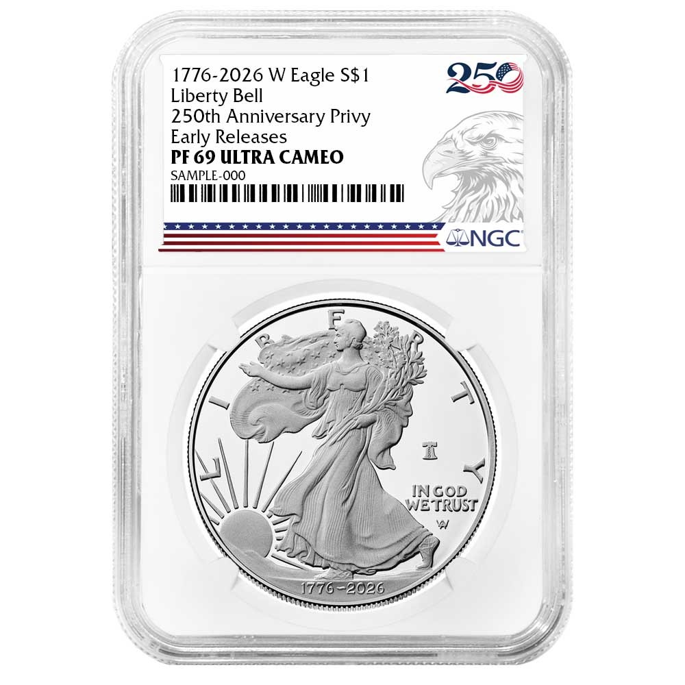 Presale - 2026-W Proof $1 American Silver Eagle NGC PF69UC ER 250th Eagle Label