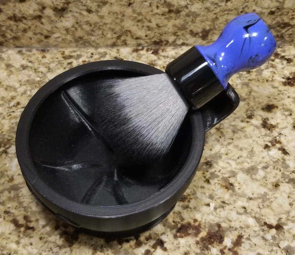 3D Printed Wet Shaving Bowl With Mustache