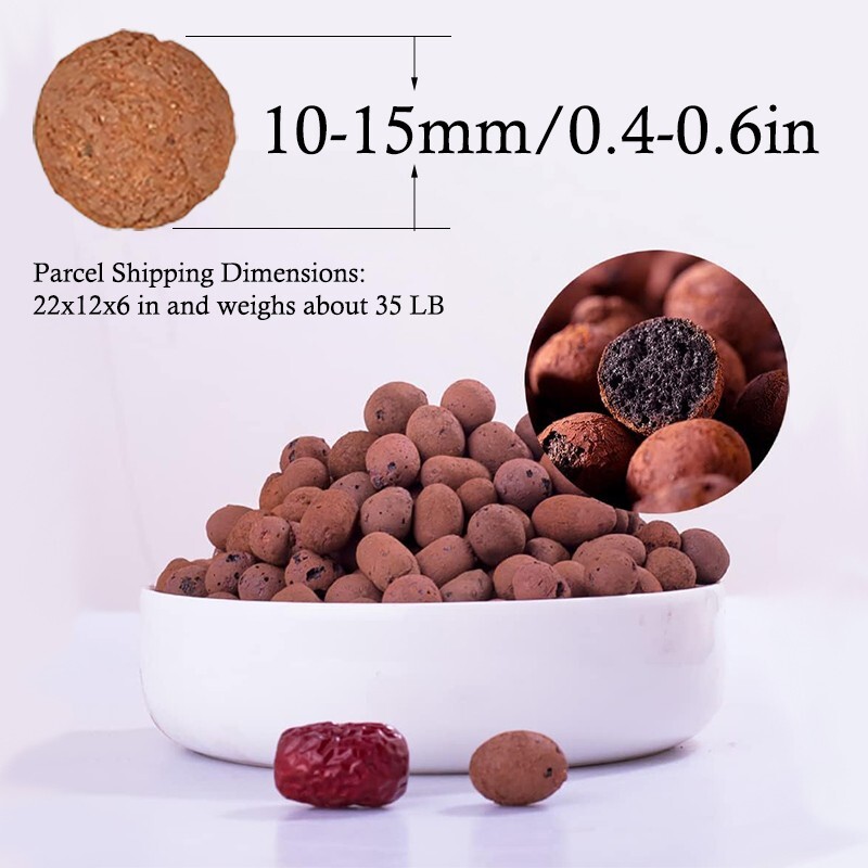 1LB/3 LB/5 LB Pound Clay Pebbles, 5-30mm Lightweight Clay Leca Balls for Plants
