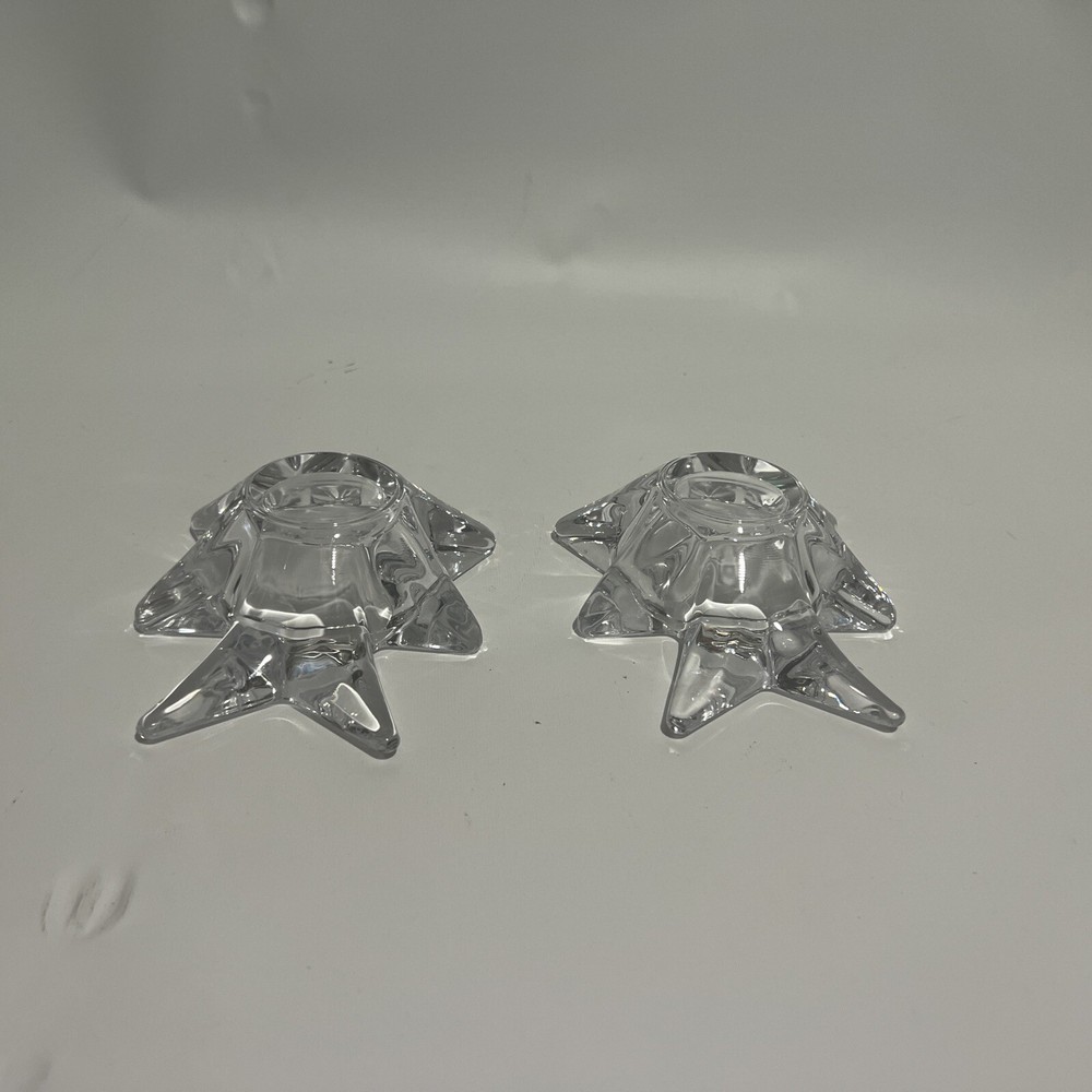 2 Crystal Star Shaped Candleholders