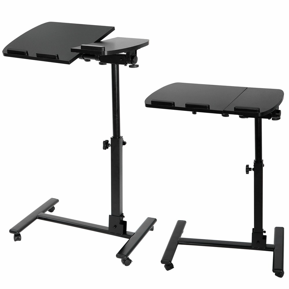 Height Adjustable Mobile Laptop Desk Rolling Cart for Laptop Sofa Table