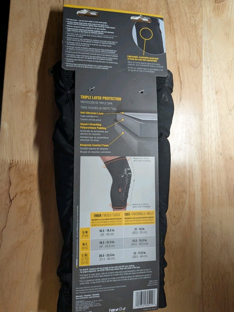Klein Tools Heavy Duty Knee Pad Sleeves, M/L