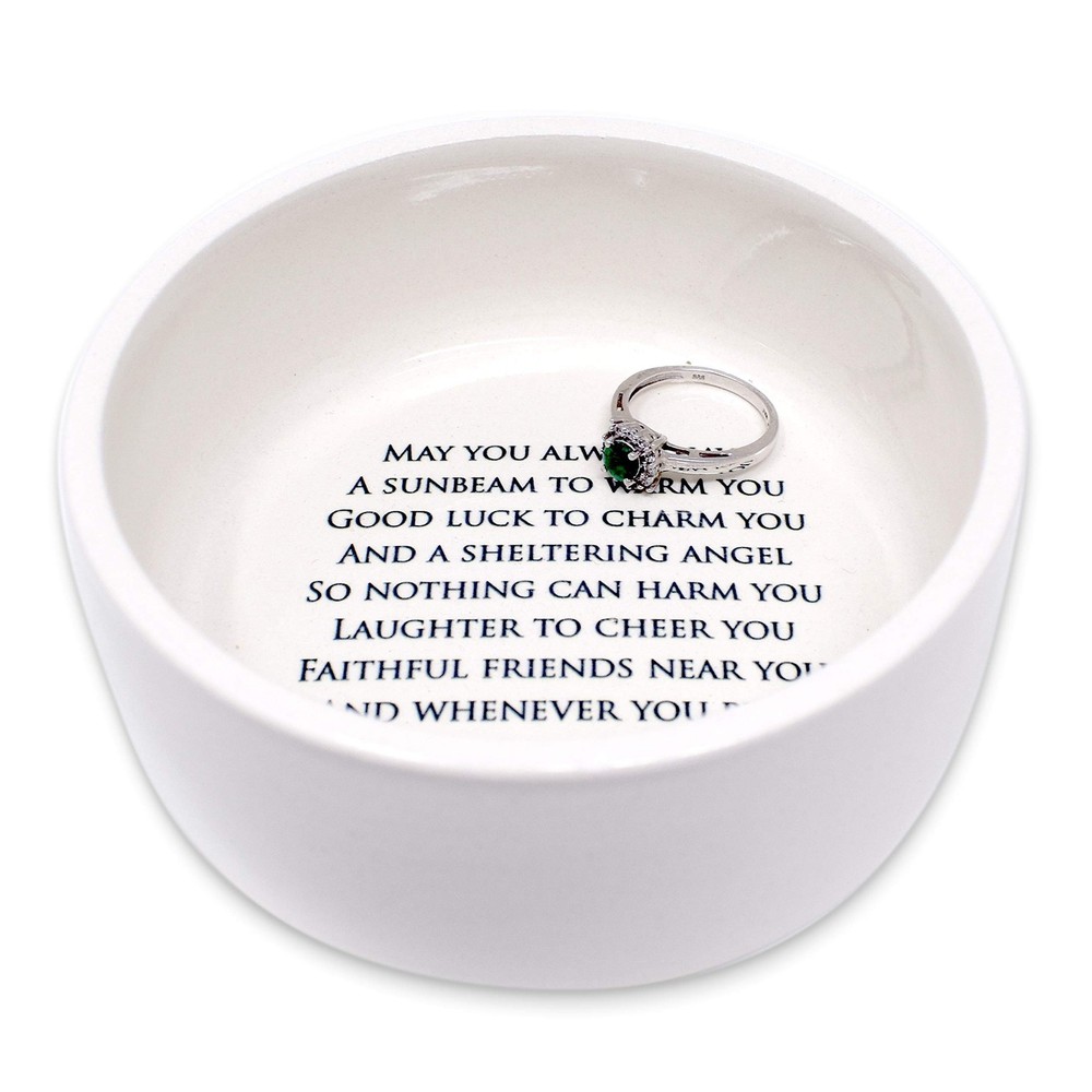 Baptism Gift or First Communion Gift, Ceramic Keepsake Box With Irish Blessin...