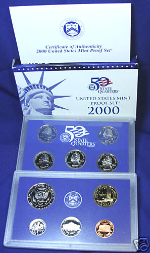 2000-s U.S. Proof Set. Complete and Original in BLUE mint paper box