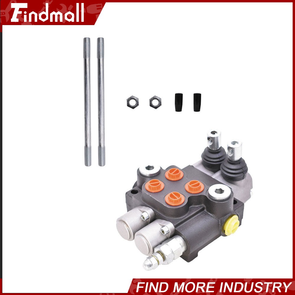 Findmall 2 Spool Hydraulic Control Valve Double Acting 13 GPM +Conversion Plug