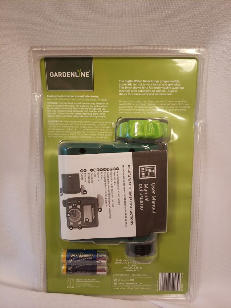 GardenLine Digital Water Timer Battery Operated Programmable Automatic