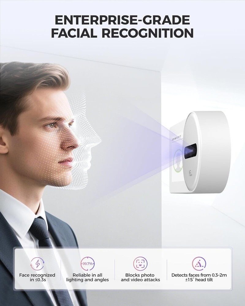 TC5 Cloud-Based Face Recognition Time Clock for Employees WiFi Attendance System