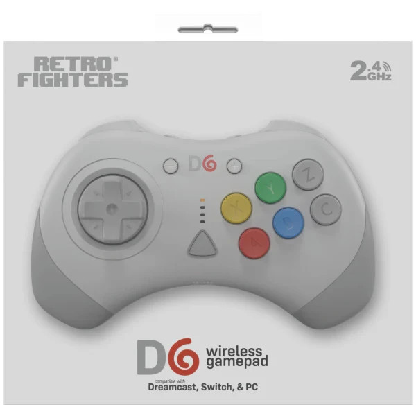 Retro Fighters D6 Wireless Controller White - Dreamcast, PC & Nintendo Switch