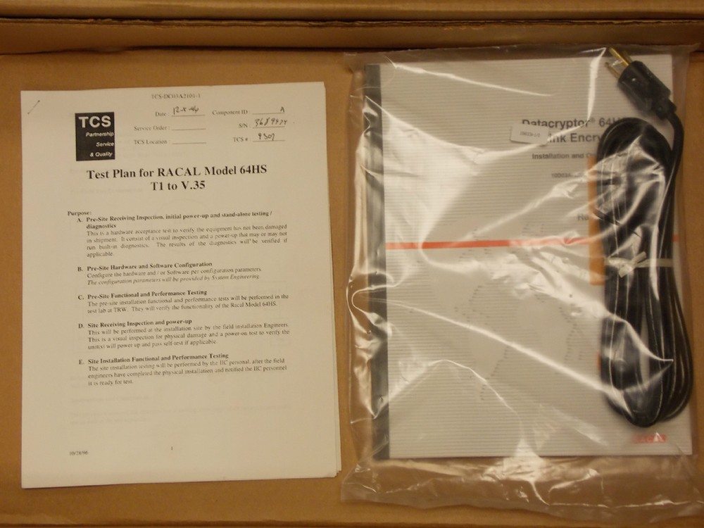 RACAL-DATACOM 10-03A2101 DATACRYPTOR MODULE 64HS ***NIB***