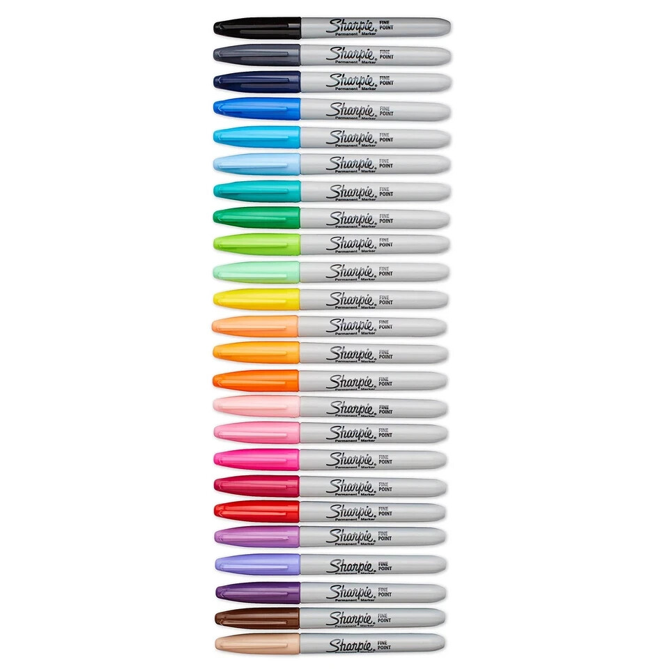 Sharpie Permanent Markers Fine Point Assorted Colors 24-Count – Bold & Vibrant