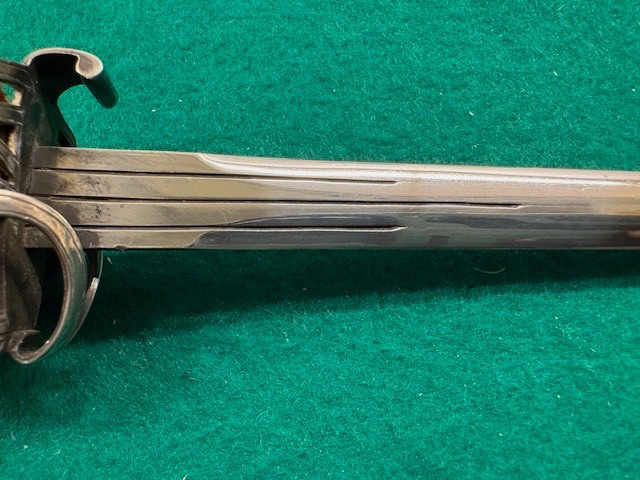 QUALITY SCOTTISH STERLING SILVER BASKET HILT SWORD LETTER OPENER, 1902-3 (792)