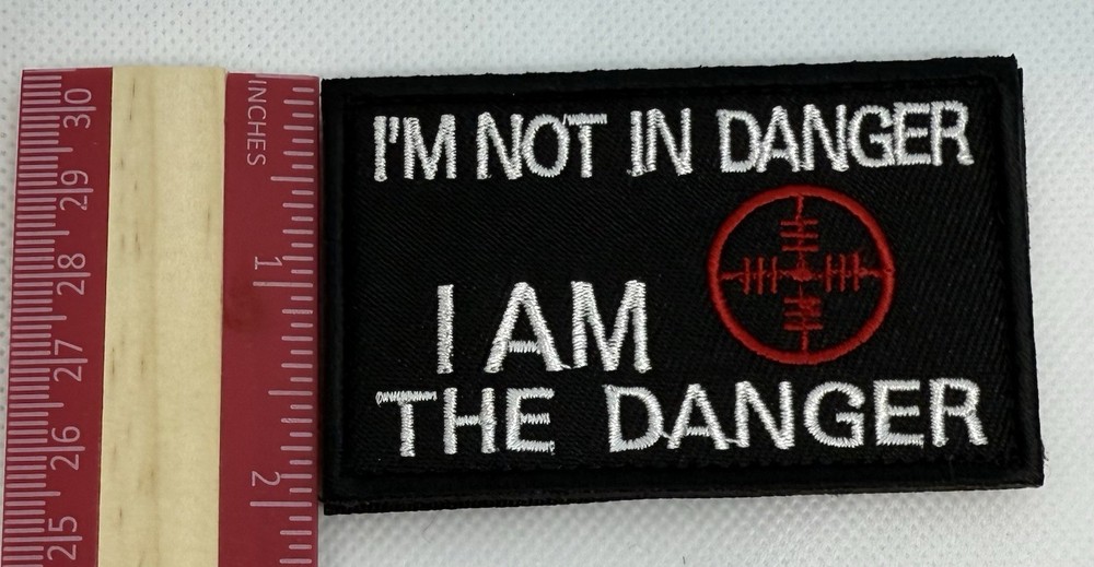 I AM THE DANGER SARCASTIC FUNNY Tactical Morale Patch Hook and Loop