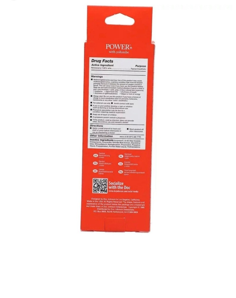 Doc Johnson Endurance Delay Spray OR Delay Cream Bottle🍯