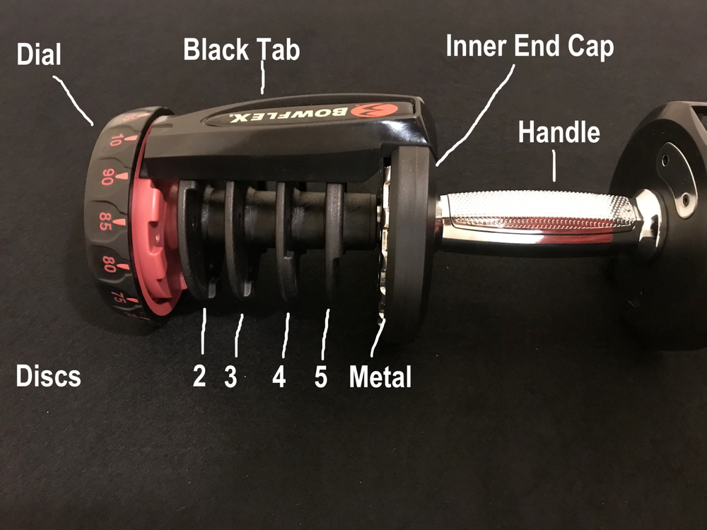 Bowflex 1090 SelectTech Dumbbell Replacement Inner Endcap Dial Lock Handle Part