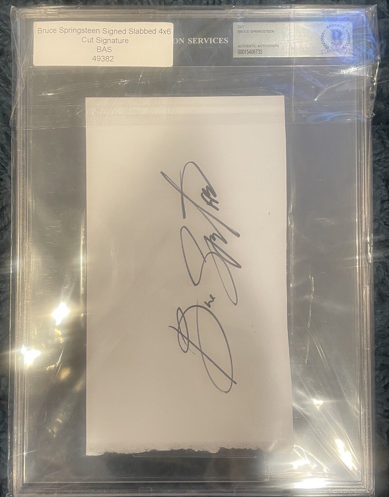 Bruce  Springsteen 4x6 Autographed Slab