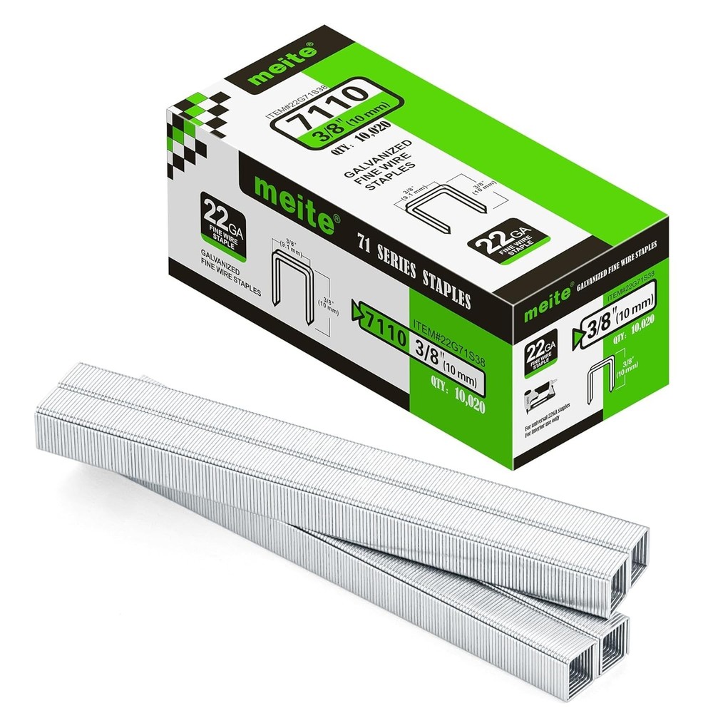 10,020 Count 3/8'' Galvanized Staples for Upholstery Stapler – Sharp & Durable