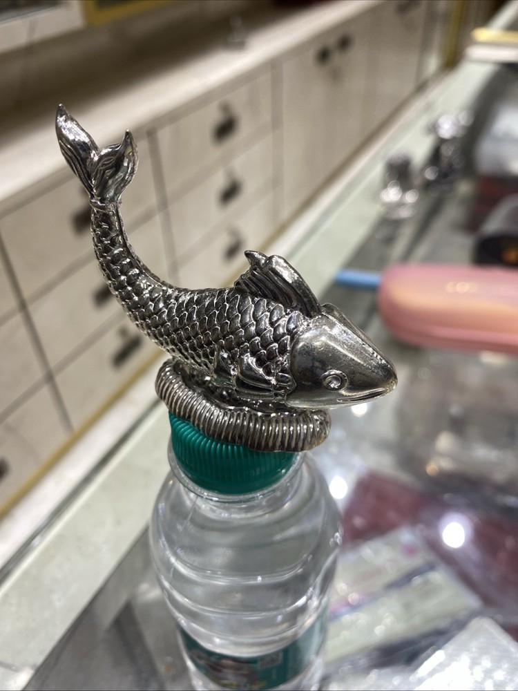75% Purity Solid Silver Fish 20 Gram Prosperity Display Decor Minituares