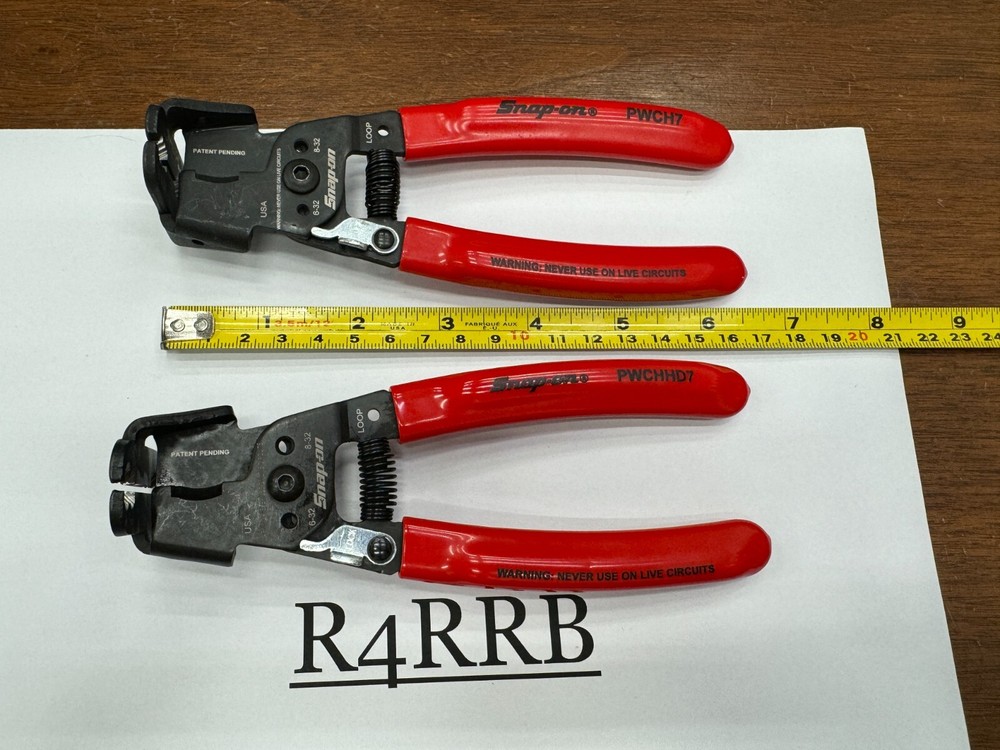 Snap-on Tools NEW 2 Piece Inline 90° Angle Wire Stripper Cutter Plier Lot Set