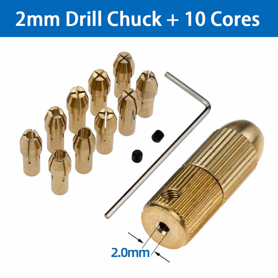 Micro Brass Drill Chuck Set Interchangeable Chuck Collet Core for Rotary Tool