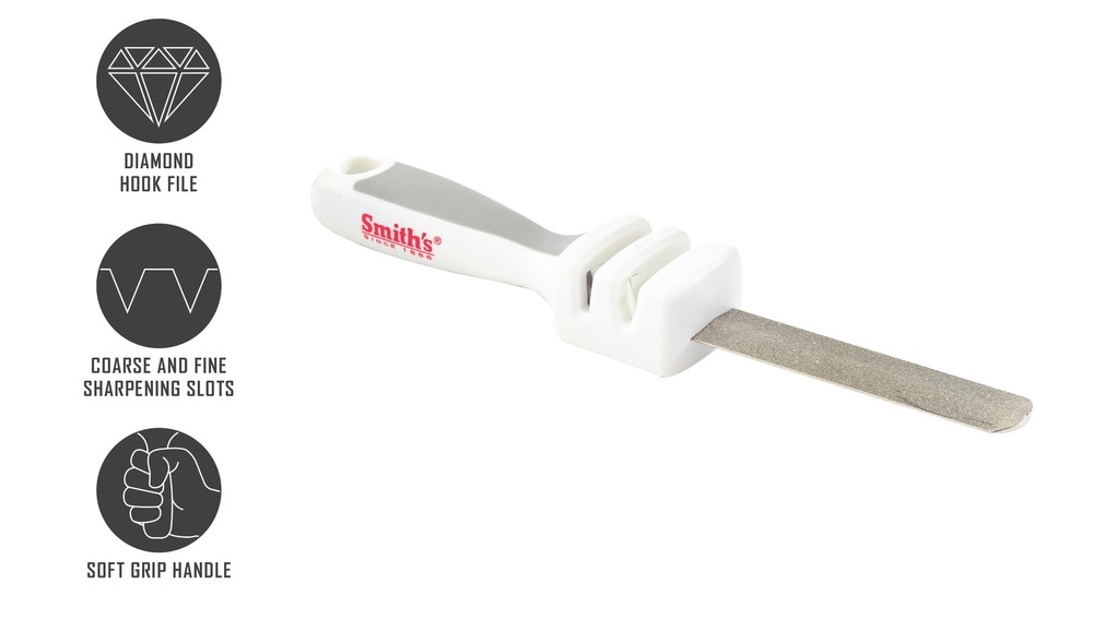 Smith's LAWAIA 50925 Diamond Hook and Knife Sharpener Gray