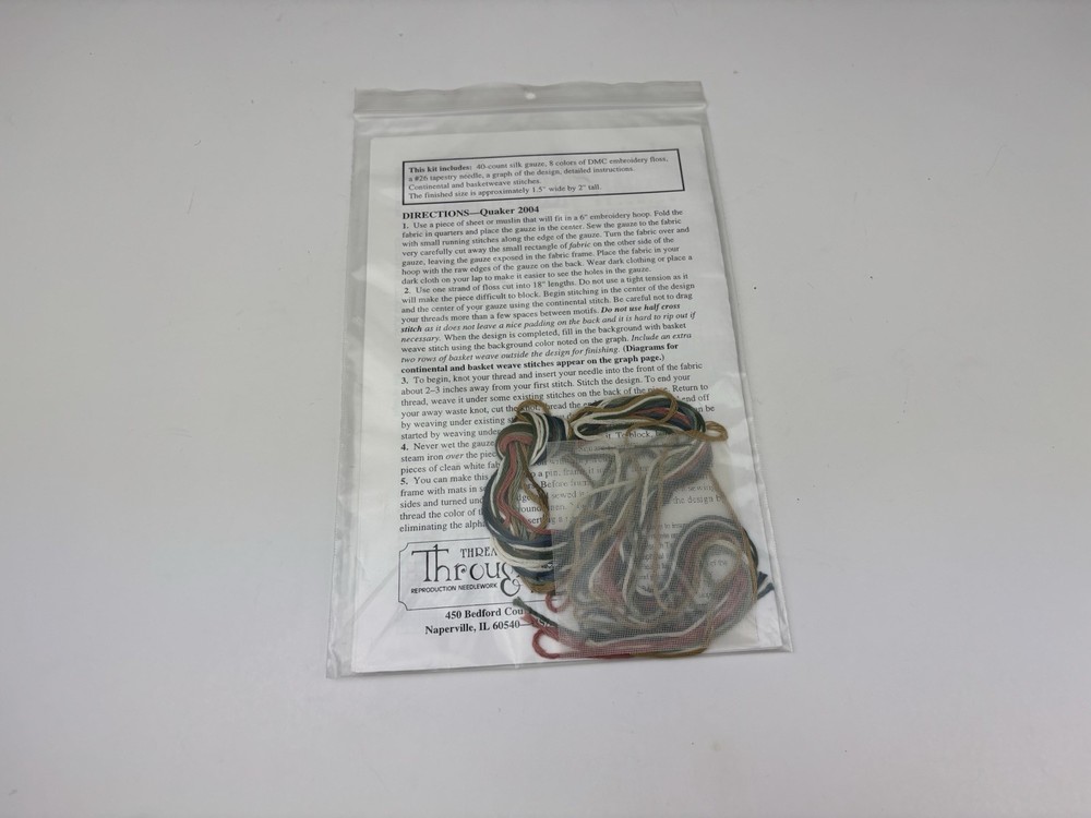 Threads Through Time The Quaker 2004 Sampler Needlepoint Pattern Kit 6S