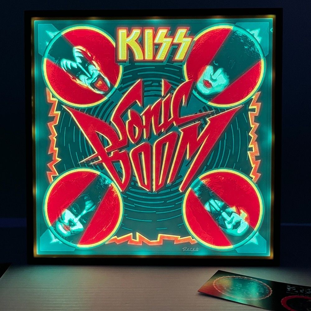 KISS SONIC BOOM colored Litho light box with LED colored lights and remote