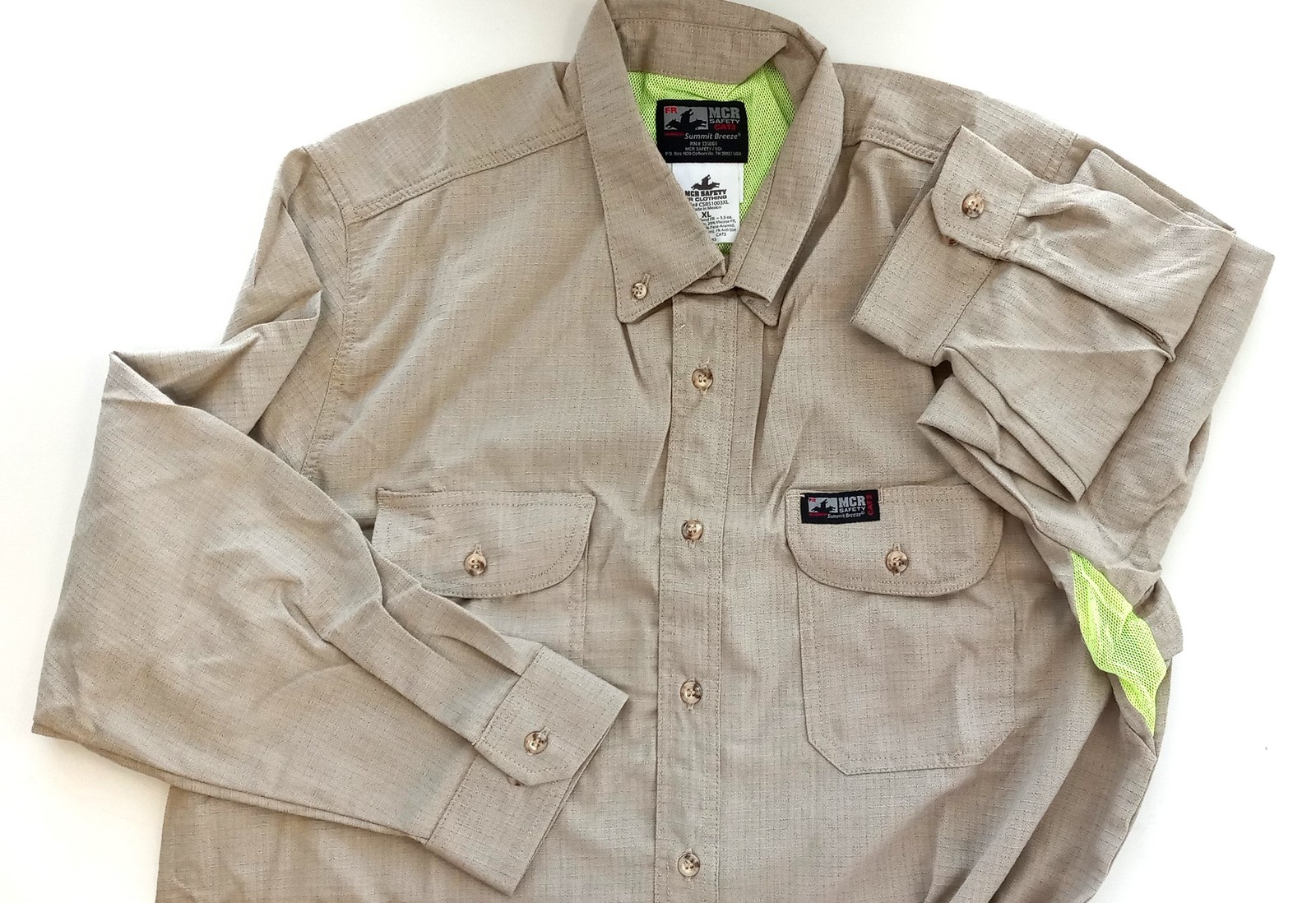 MCR Safety CAT2 Flame Resistant Button-Up Shirt Summit Breeze XLarge CSBS1003XL