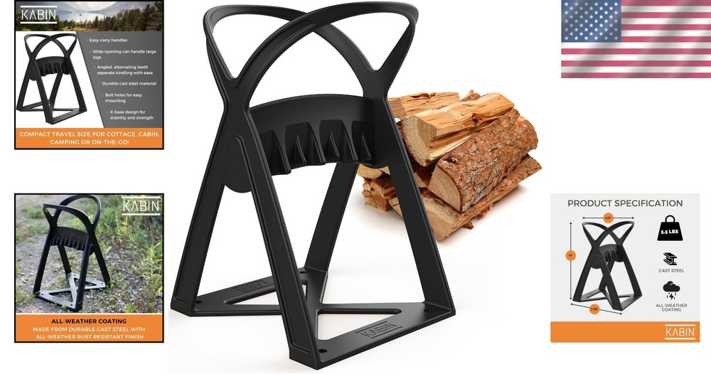 Patented Kindle Quick Log Splitter with Stable Base - Perfect for Easy Kindling