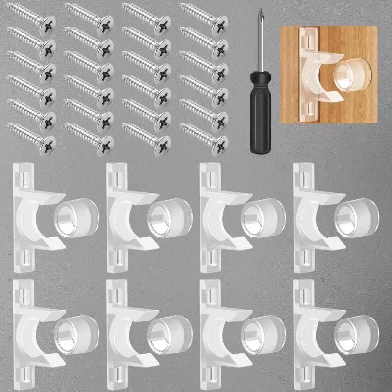 KIBBEH 8 Sets False Front Cabinet Clips Kitchen Doors Transparent