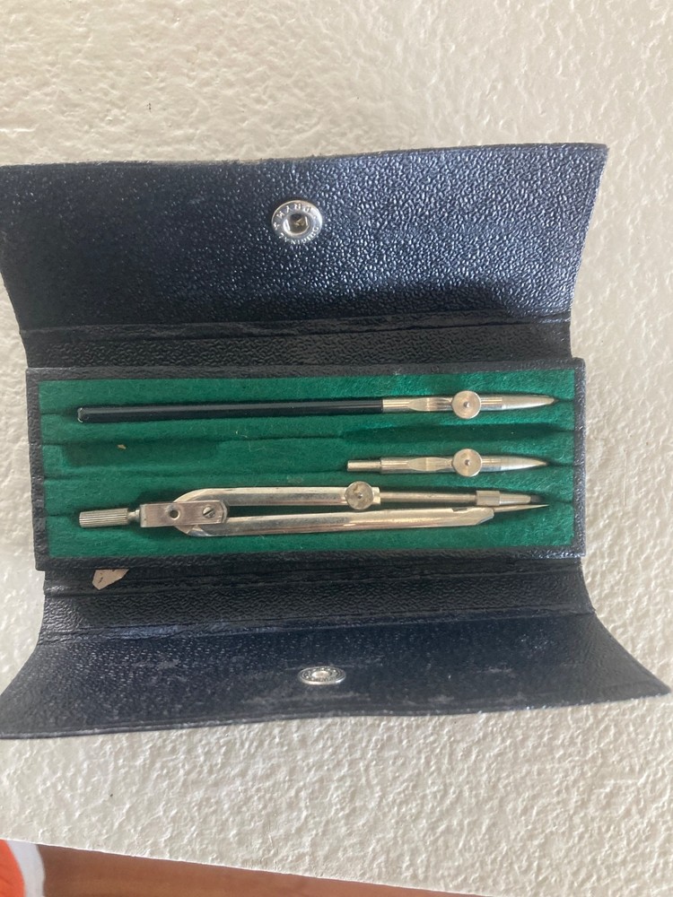 Vintage Engineering Drafting Compass Tool Set Made In Germany #612