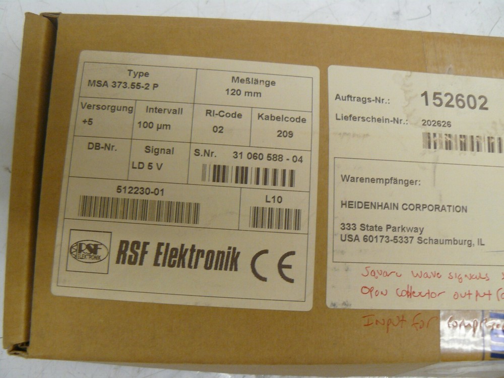 RSF ELECTRONIC MSA 373.55-2P LINEAR ENCODER 120MM CODE 512230-01 NEW
