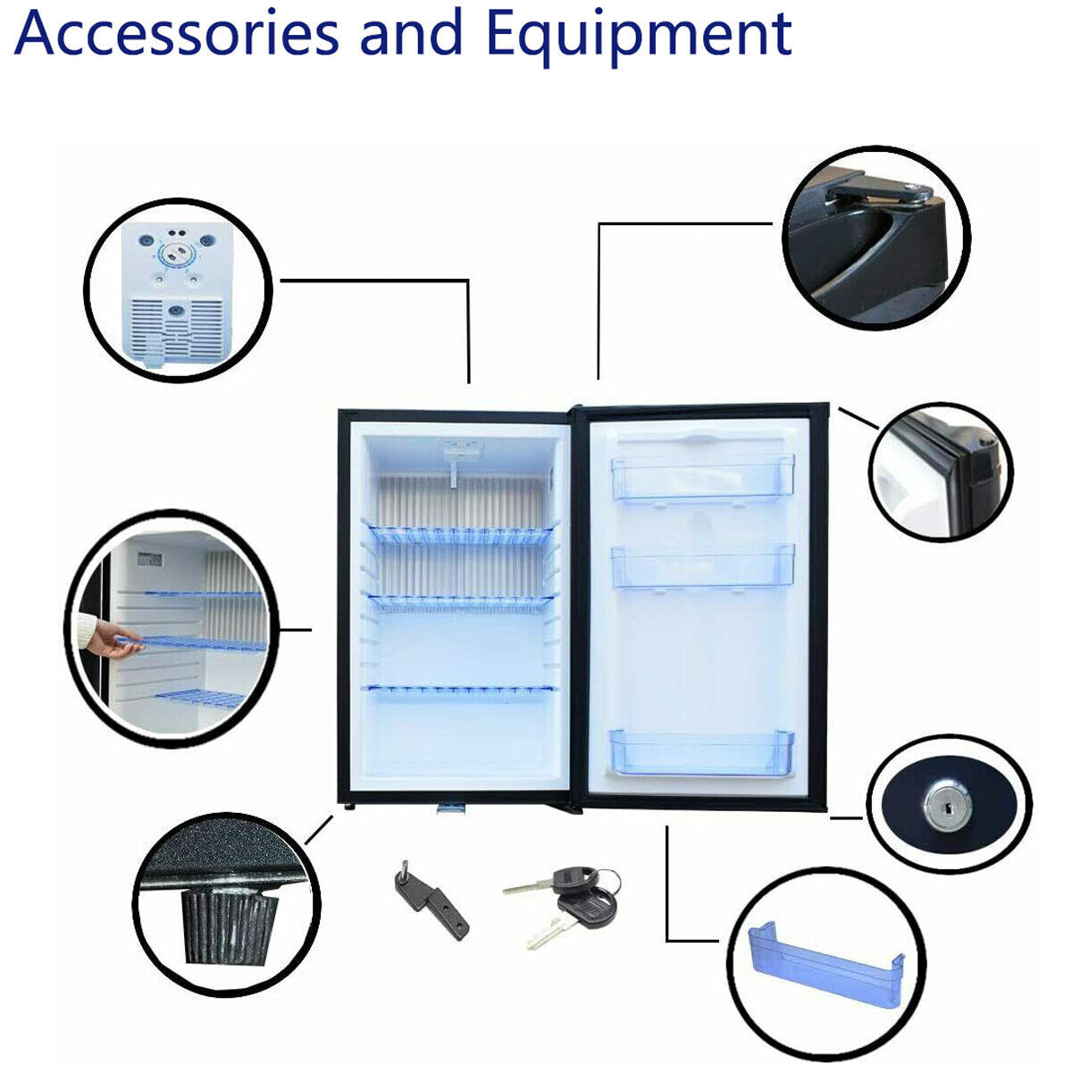 1.1-1.7cuft Mini Refrigerator Truck RV Cooler Compact Camping 12V Fridge AC DC