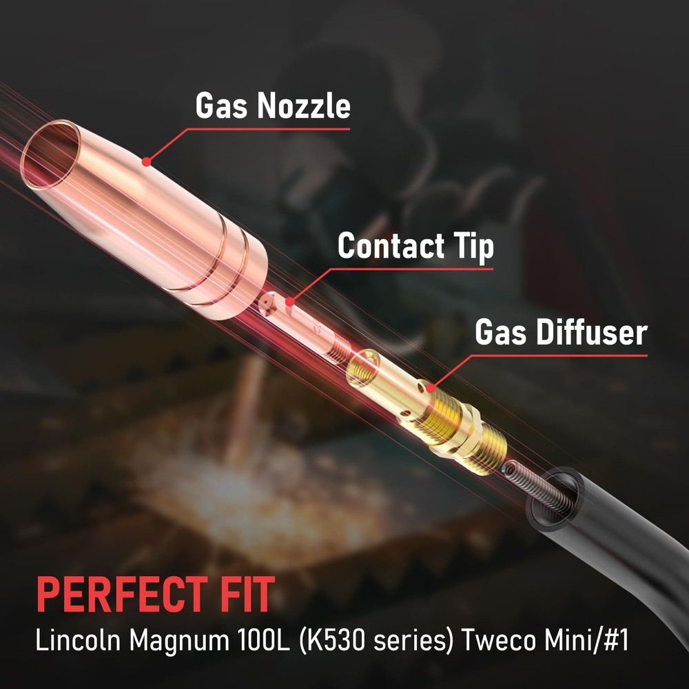 YESWELDER MIG Welding Gun Kit .030" Tip-Nozzle-Diffuser Accessory