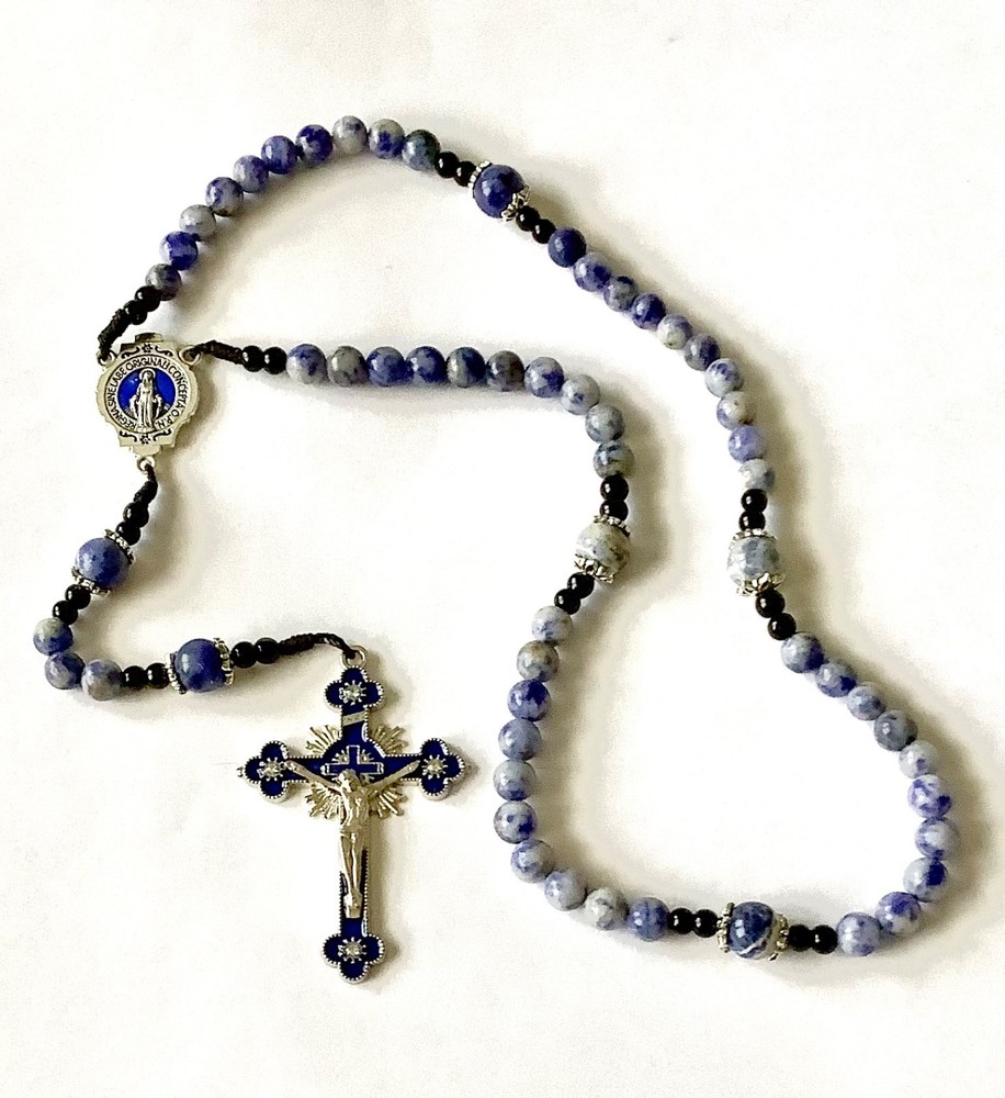 Denim Lapis gemstone Rosary
